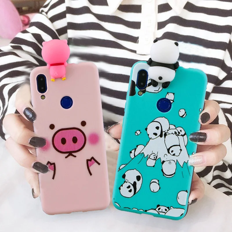 Мягкий чехол из ТПУ с 3D рисунком милых животных для Xiaomi Mi A2 Lite F1 8 Redmi 4X 4A 5 Plus S2 Note 7 6