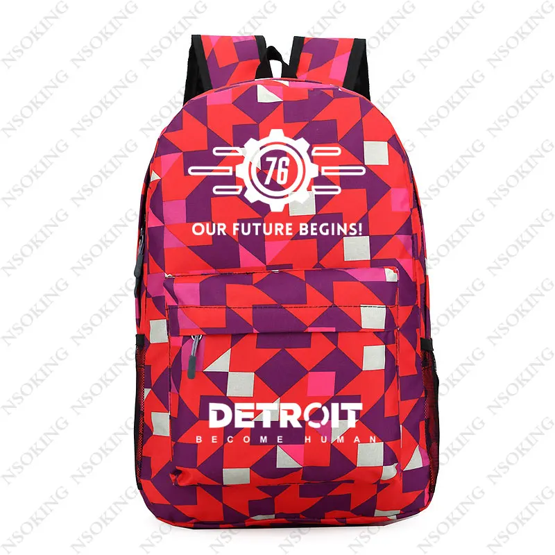 Детройт: стать человеком рюкзак для мужчин и женщин Connor школьные дорожные сумки Милая Черная сумка на плечо - Цвет: 019