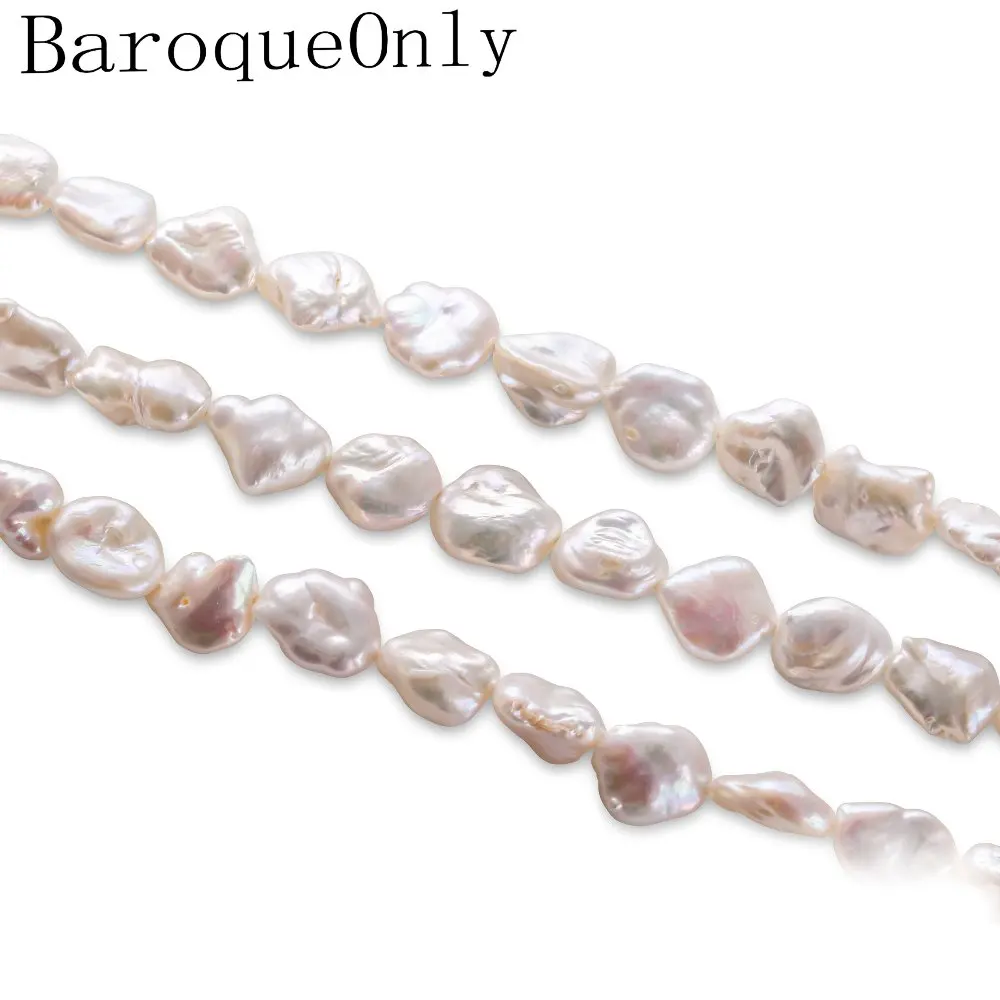 

BaroqueOnly DIY Necklace Bracelat Jewelry Making Freeform Shape Irregular Natural Freshwater Pearl Beads Strand 16'' NZS
