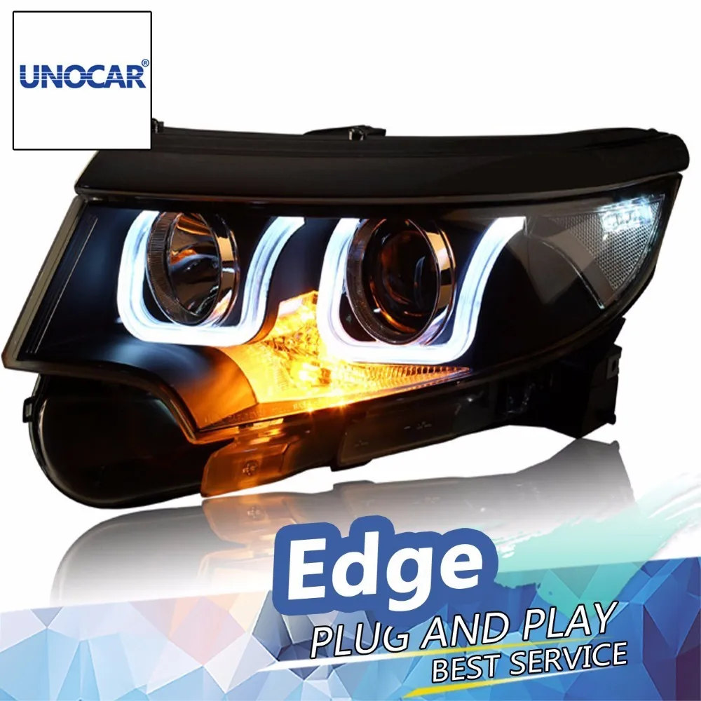 UNOCAR Headlights for Ford Edge 2012 2014 LED Headlight for Edge Head