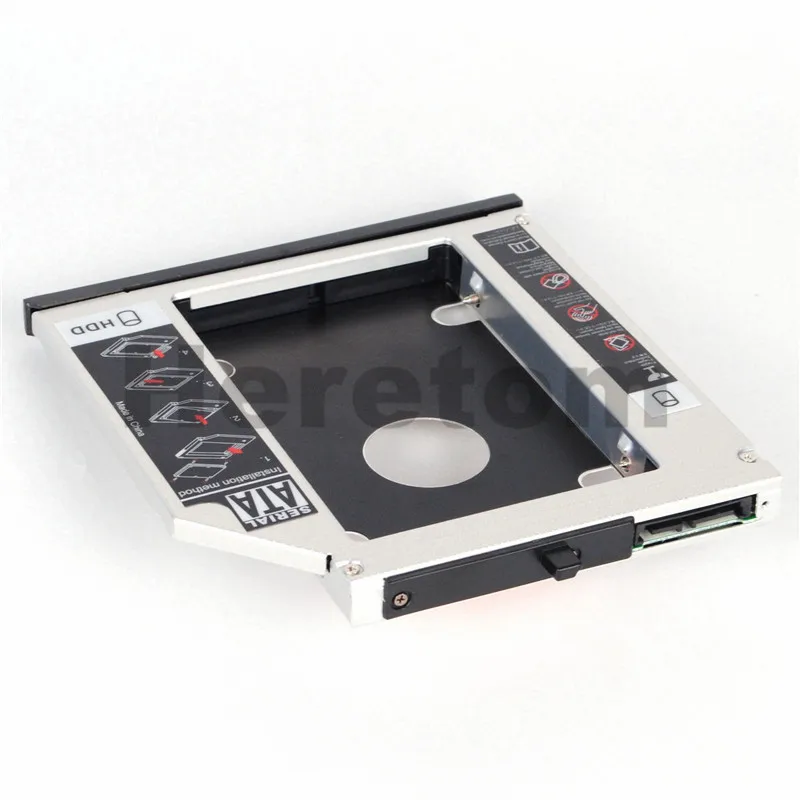 Алюминиевый 12,7 мм SATA to SATA DVD CD-ROM Optibay 2nd HDD SSD Caddy для IBM lenovo T420i T520i T430i T530i W700ds Оптический отсек