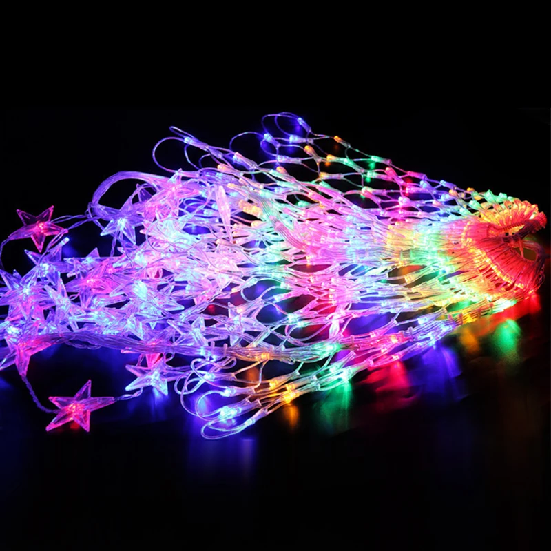 1.2m 120Leds 8 modes 220V Colorful Spider Web LED Net Mesh String Light Christmas Wedding Party new year garden Holiday Light