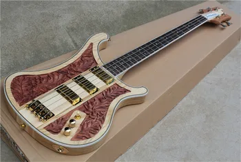 

New Style deluxe edition maple neck through ash body nc carving Rickenback 4003 4 Strings Electric Bass Guitar rick bass