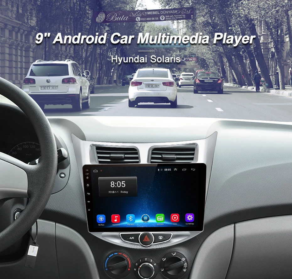 Clearance Junsun V1 2G+32G Android 9.0 DSP Car Radio Multimedia Video Player For Hyundai Solaris 1 2010-2016 Navigation GPS 2 din No DVD 7