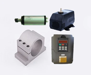 

2.2kw 3HP 24000rpm ER16 80mm water cooling spindle motor&2.2kw 3phase 220V VFD inverter&bracket&pump CNC kits