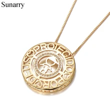 

Sunarry 3 Color Copper Cubic Zirconia Child Shape Diameter 2.7cm Round Pendant Necklaces Women's fashion Jewelry Colar Feminina