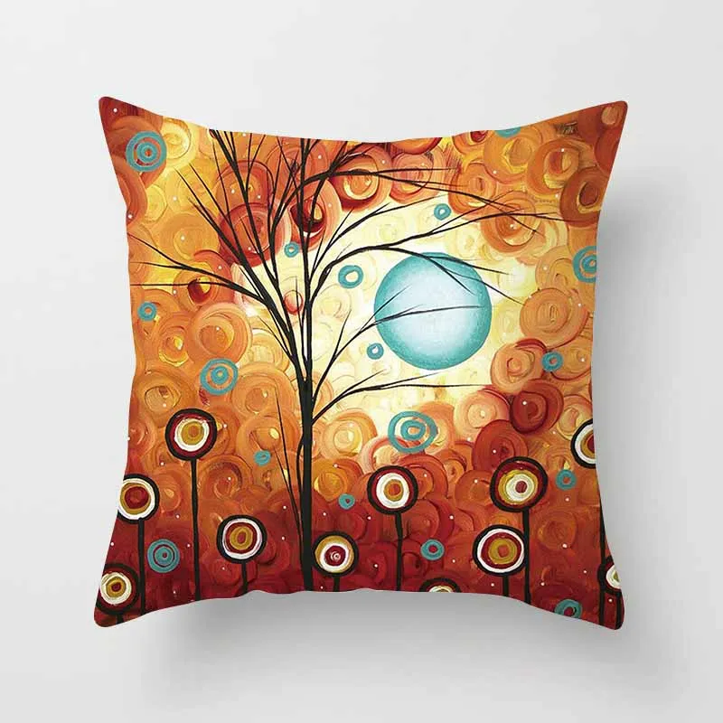 Красивый модный чехол для подушки с изображением деревьев, цвет воды, Креативные фотографии, квадратная наволочка для подушки, размер 45*45 см