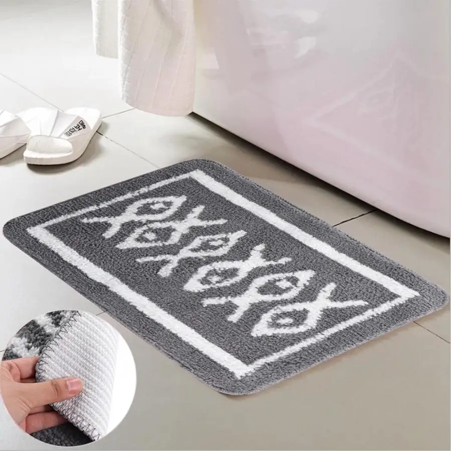 

Non-Slip Bathroom Door Mat Water Absorption Rug Carpet Bath Pad Mat Bathroom Bedroom Home Decor 40 * 60 cm
