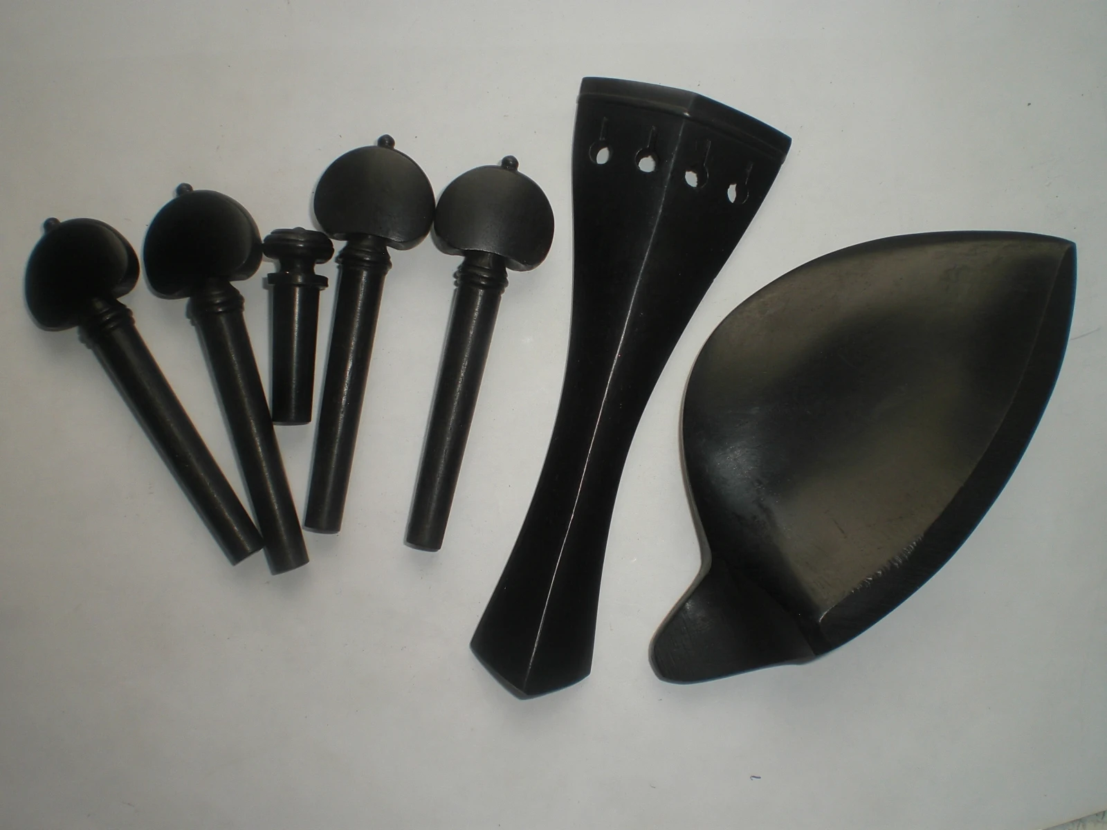 

2 Sets Black Ebony Fiddle parts 4/4 with Tail piece chin rest pegs end button