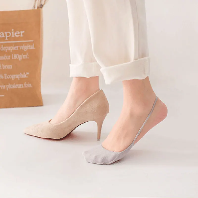 

1 Pair Girl Half a Palm Socks Women Short Ankle Boat Low Cut Socks Woman Short Feminino Toe High Heels Stealth Sock