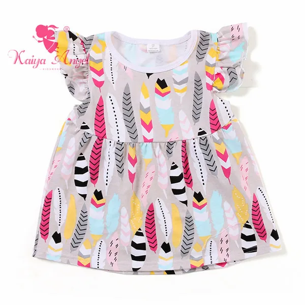 Kaiya Angel/Новинка, Детская футболка для девочек Футболка для малышей, для девочек, рукава-крылья летняя хлопковая Футболка Цветочный принт детский топ для девочек, футболки