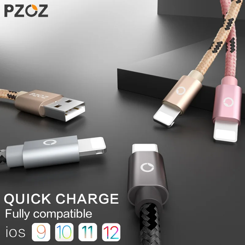 PZOZ usb cable for iphone cable Xs max Xr X 8 7 6 plus 6s 5 s plus ipad mini fast charging cables mobile phone charger cord data