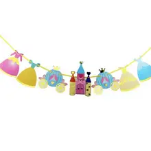 1 комплект Kawaii принцесса баннерная бумага Гарланд партия поддерживает поставки украшения для девочек детский душ День Рождения Детские Вечерние