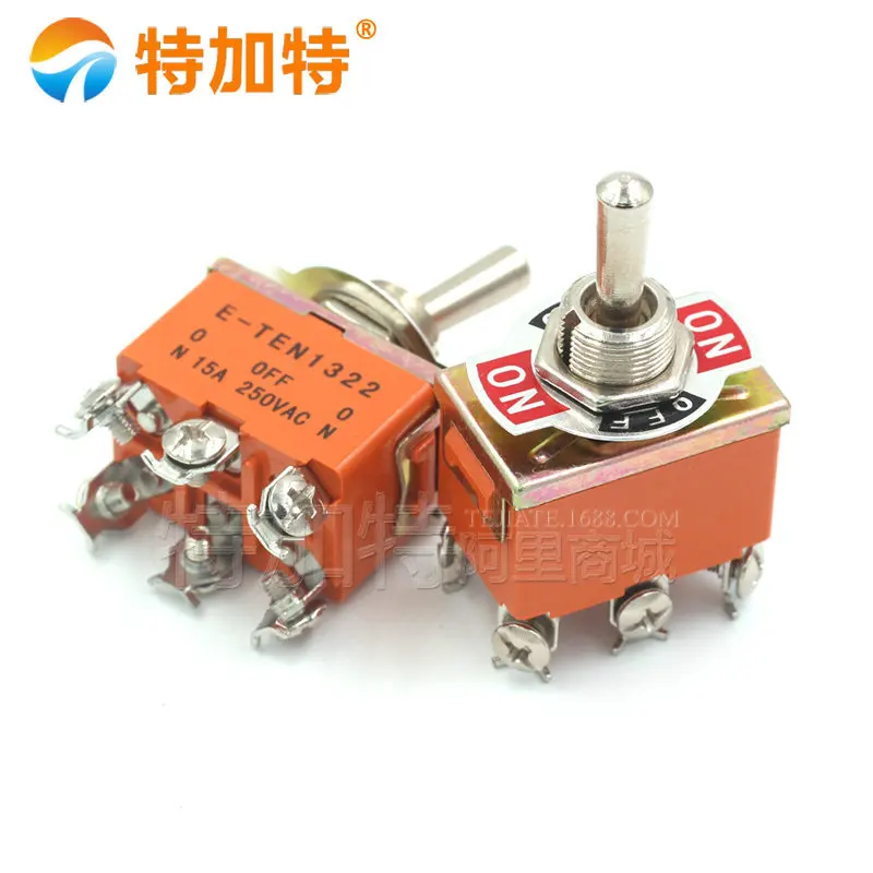 

2pcs Shake head rocker switch 6 foot 3 file toggle switch 1322 three block six feet rocker switch