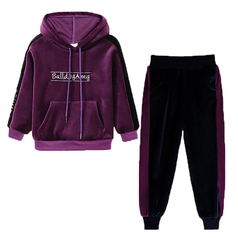 Детская одежда,Комплекты одежды для девочек детская одежда для мальчиков г. Осенне-зимняя одежда для маленьких девочек комплект предметов детский спортивный костюм для мальчика костюм для мальчиков 1 2 3 4 5 6 лет - Цвет: Purple