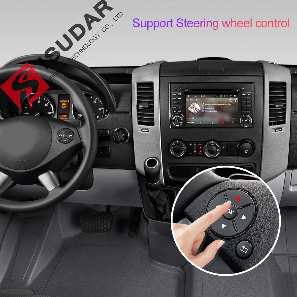 Discount Isudar Car Multimedia Player GPS Android 9 2 Din DVD Automotivo For Mercedes/Benz/Sprinter/B200/B-class/W245/B170/W169 Radio DSP 3