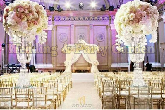 10 Pcs Lot 80cm Tall 22cm Diameter Acrylic Crystal Wedding Road
