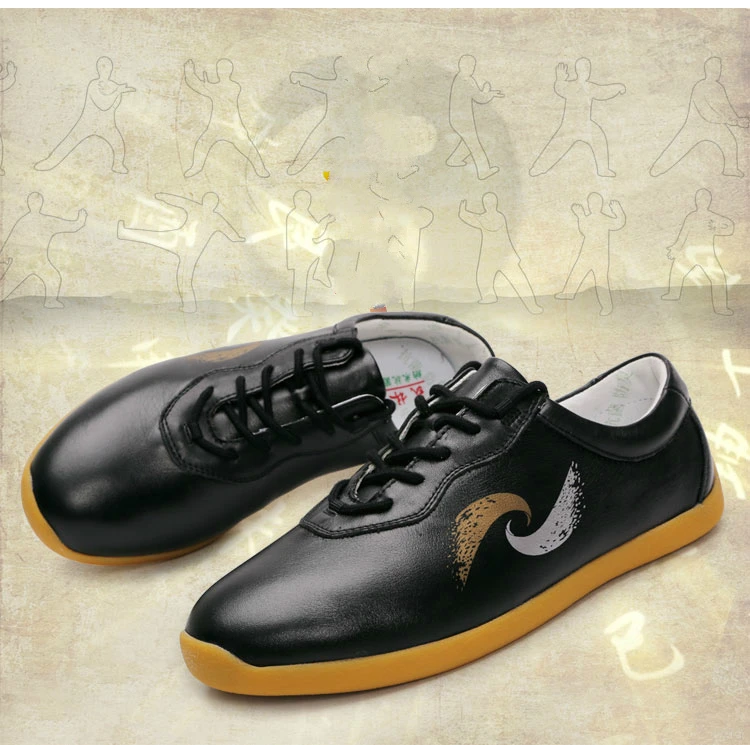 Высококачественная обувь из воловьей кожи Tai Chi обувь для ушу из мягкой натуральной кожи, артистичные Сникеры 35-45 черного и белого цвета