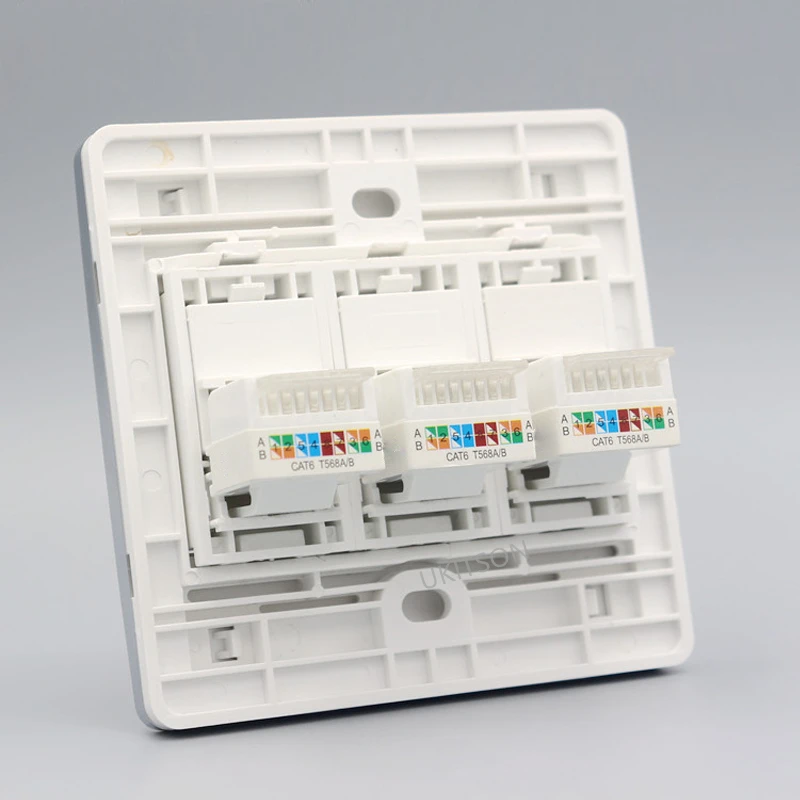 3 Ports CAT6 RJ45 Wall Panel pic 3