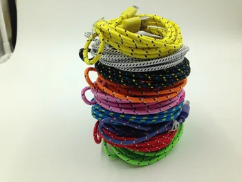 

100pcs/lot 2M 6FT Fabric Braided Cable Nylon Data Sync Charging Cord for iphone 8 7 6 6s 5 5s ipad 5 mini ipod nano ipad touch5