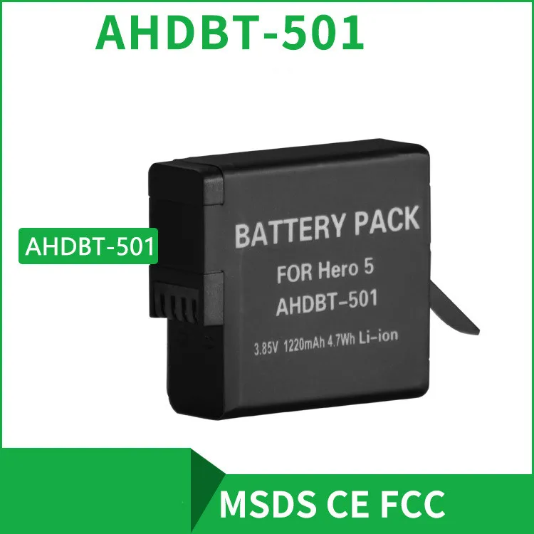 

1220mAh AHDBT-501 AHDBT 501 AHDBT501 Rechargeable Li-ion battery for Camera Gopro 5 Hero 5 Go pro 5 AHDBT 501