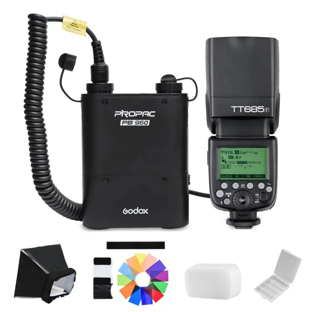 

Godox TT685F 2.4G Wireless TTL HSS Flash Speedlite with PB960 4500mAh Battery Power Pack Black for Fujifilm Fuji DSLR Camera