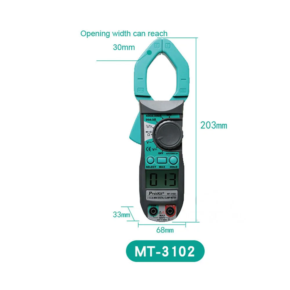 Интеллектуальный цифровой клещи Профессиональный электрик мультиметр резистор постоянного тока измерительный мультитестер MT-3102