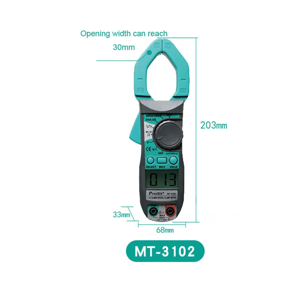 

Intelligent Digital Clamp Meter Professional Electrician Multimeter DC Current Resistance Measuring Multi Tester MT-3102