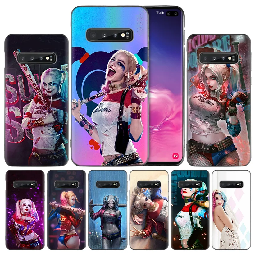 

Suicide Squad Joker Harley Quinn Black Silicone Case Cover for Samsung Galaxy S10 S10e 5G S9 S8 S7 S6 Edge J8 J6 J5 J4 Plus 2018