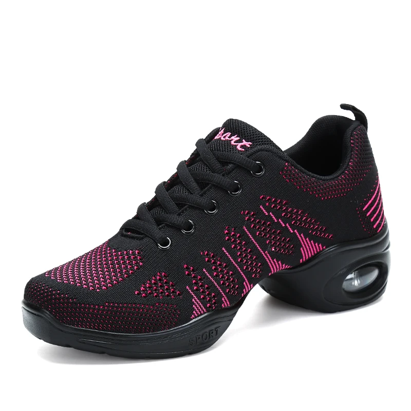 

2018 Sports Feature Soft Outsole Breath Dance Shoes For Woman Modern Dance Jazz Shoes Autumn Winter Gift Sneakers AB188