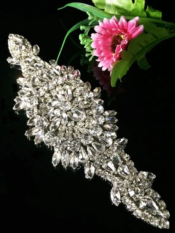 2015 Rhinestone Decorations Bridal beaded Applique trims for wedding