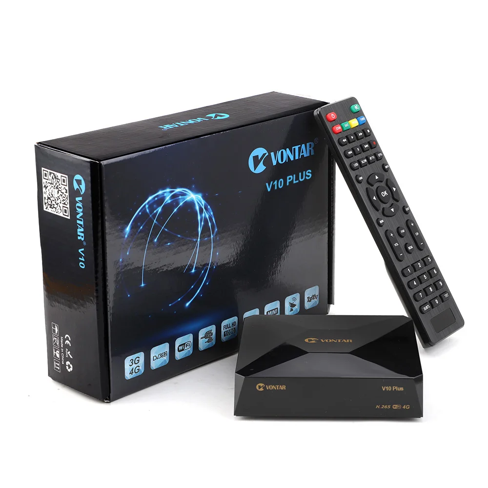 VONTAR V10 tv BOX H.265 DVB-S2 8PSK цифровой спутниковый ресивер Поддержка cline Stalker Xtream Испания Португалия TP список телеприставка