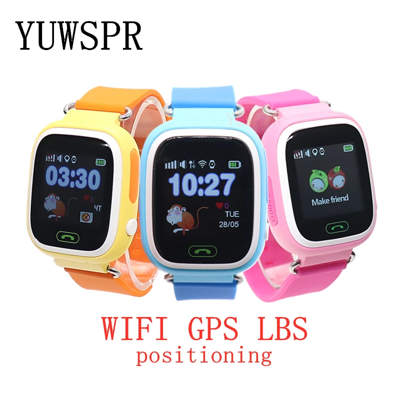 kids GPS tracker Watches WIFI GPS LBS SOS call location Device Anti-Lost touch screen Monitor Baby children smart watch Q90 G72