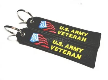 

US Army Veteran Embroidery Keychain Veteran Military Keychain