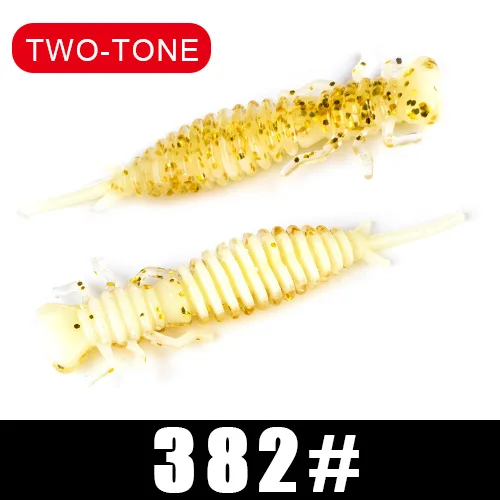 Larva Soft Lures 50mm 76mm 89mm Artificial Lures Fishing Worm Silicone Bass Pike Minnow Swimbait Jigging Plastic Baits - Color: 024