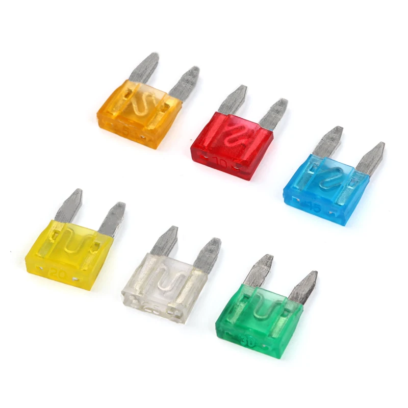 60/30 piezas 5A/10A/15A/20A/25/30A pequeño juego de fusibles de coche mixto Mini estándar fusible de cuchilla para Auto camión accesorios de barco automotriz