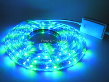 

3M 220V 5050RGB RGB 60LED/M LED Strip Strips Light + 8 Changing Models Controller Free Shipping