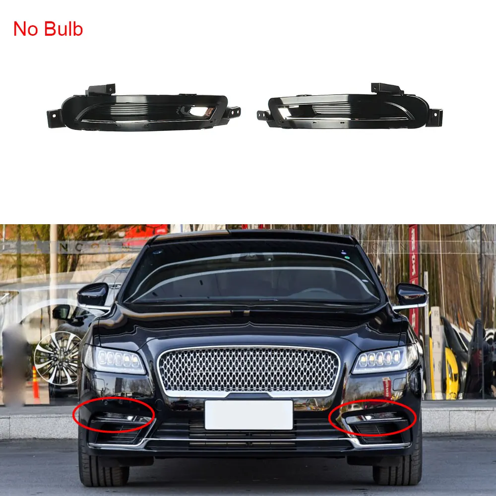 

Left Right No Bulb Front Fog Light Decorative Cover Fit For LINCOLN Continental 2017-2019