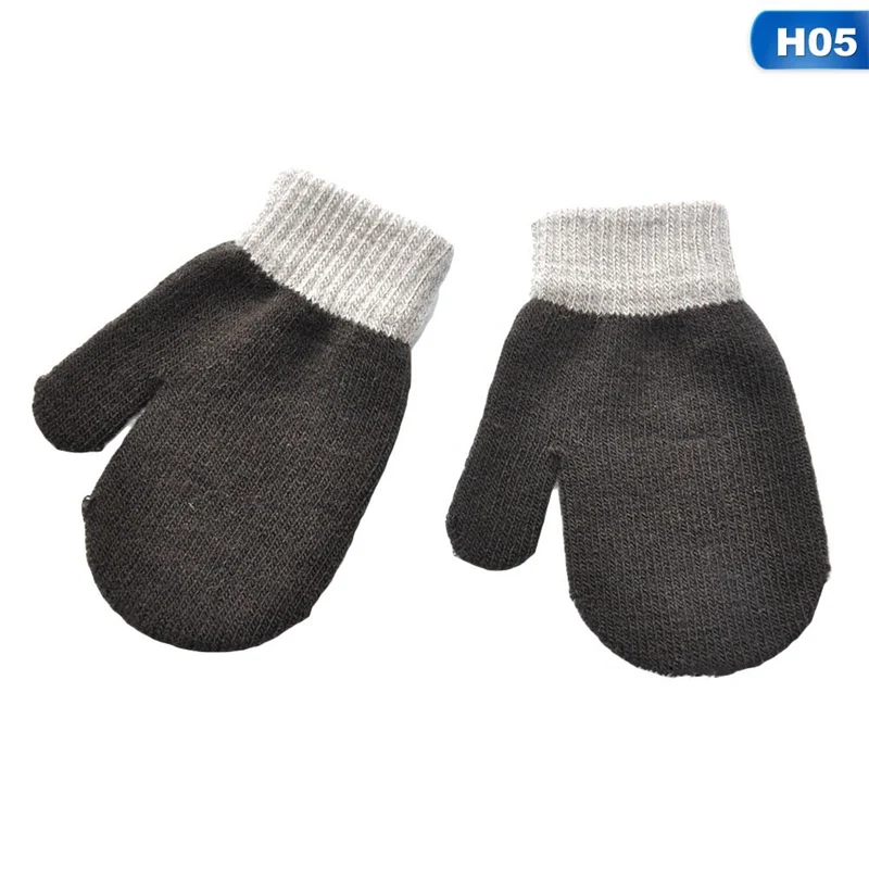 Детская для девочек и мальчиков теплые эластичные трикотажные перчатки варежки детские мягкие теплые зимние перчатки
