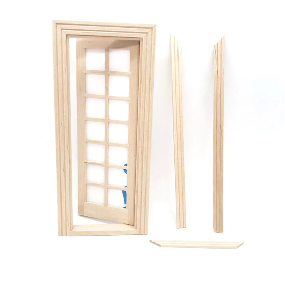 

1/12 Dollhouse Miniature Accessories Mini Wooden 14 lattices Door Simulation Furniture Model Toys for Doll House Decoration