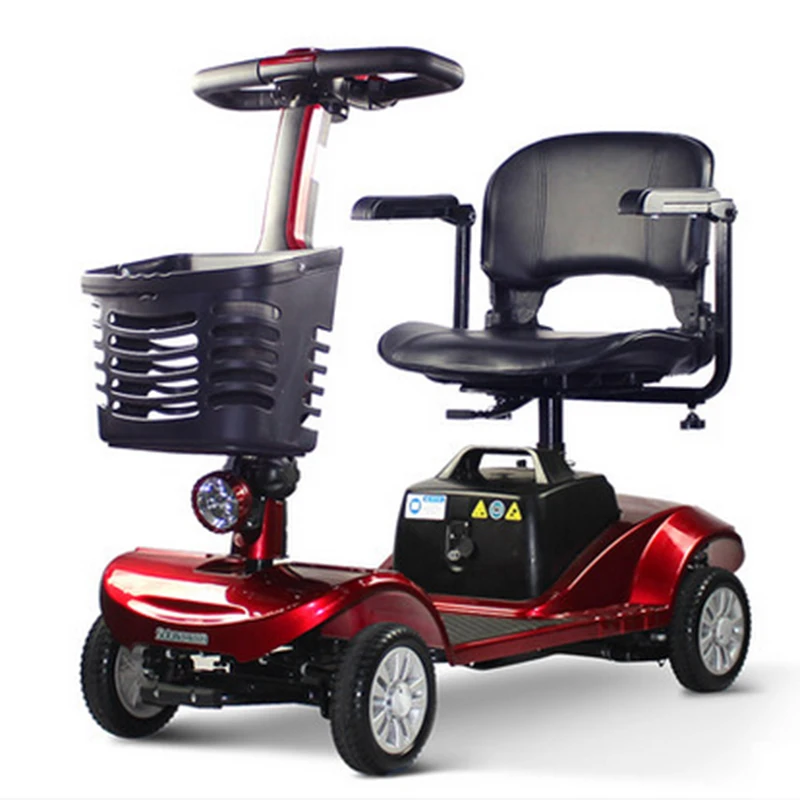 Электрический мини-скутер для пожилых людей, четыре колеса,, 12 В, 20 в, 250 Вт, литиевый вес-подшипник, 120 кг, подарок для мамы, папы, простой в эксплуатации скутер