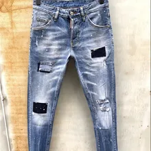 F. N. JACK, Новое поступление, модные крутые мужские джинсы s, стильные рваные джинсы, мужские облегающие джинсы, мужские длинные джинсы