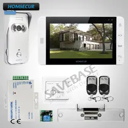 Homsur 7 "телефон видео домофон системы + серебро камера для дома безопасности Электрический удар замок комплект включены
