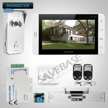 

HOMSECUR 7" Video Door Phone Intercom System+Silver Camera for Home Security Electric Strike Lock Set Included