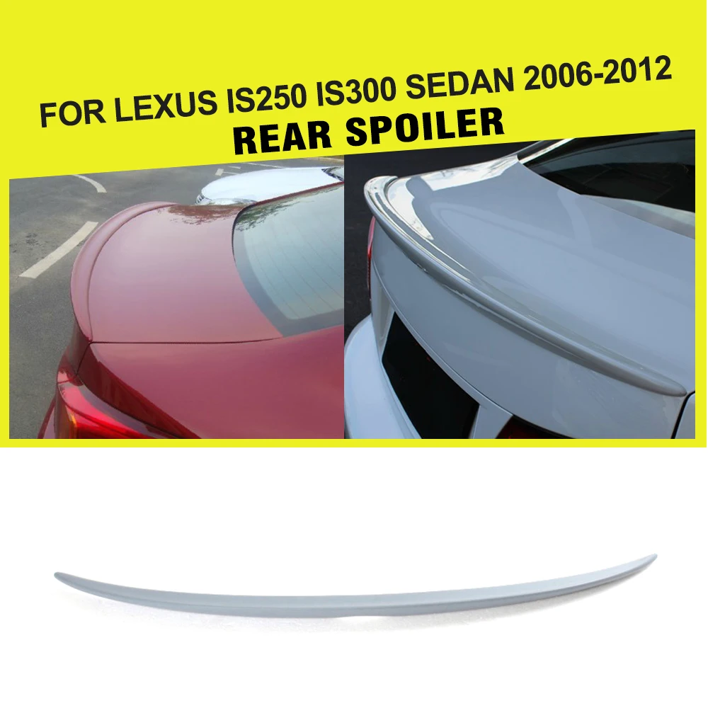 

Rear Boot Duck Spoiler Car Trunk Sticker Wing For Lexus IS250 IS300 Sedan 2006-2012 PU Unpainted Grey