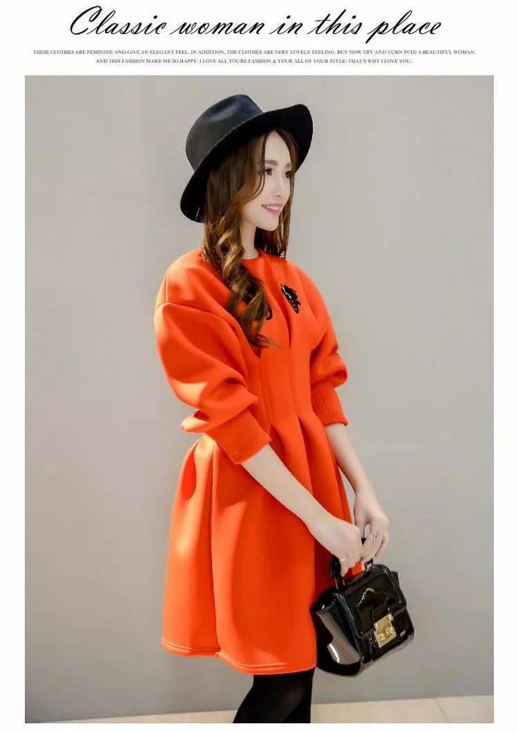 Новое Осеннее женское платье корейского стиля милого размера плюс вечернее зимнее платье костюм Повседневные платья vestido de festa HM2WDR