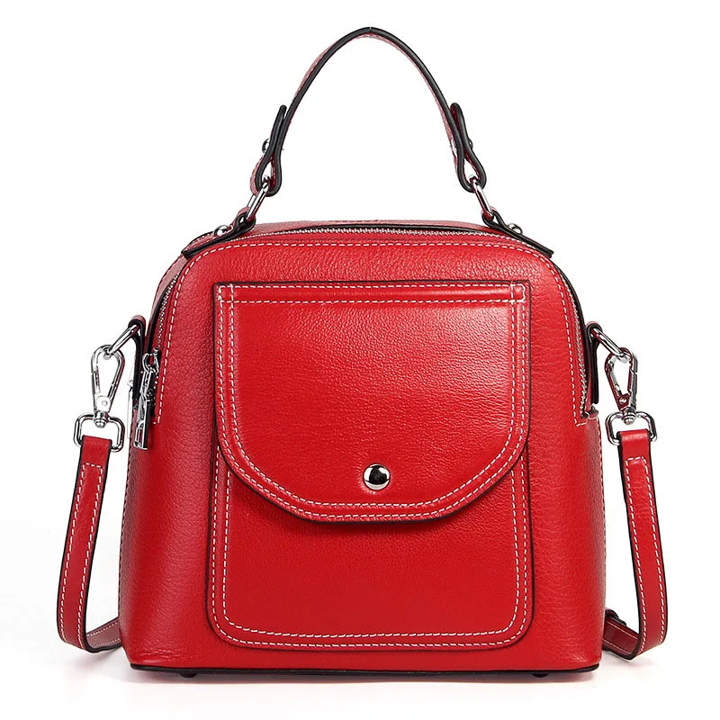 Женская сумка ZENCY из телячьей кожи, натуральная кожа, модный первый слой, коровья кожа, Женская сумочка, Повседневная сумка через плечо, сумка-мессенджер - Цвет: Красный