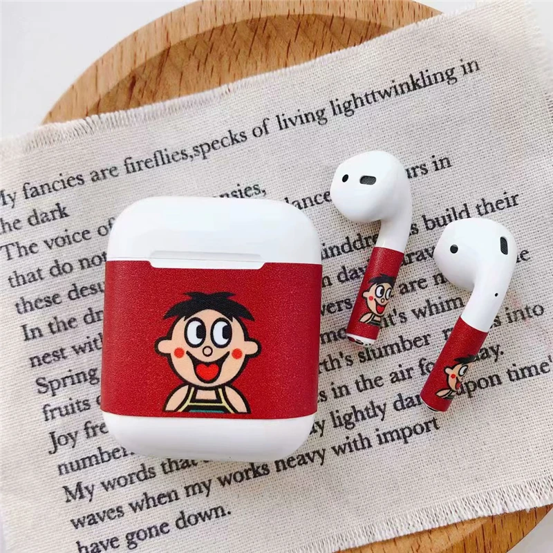 Модные наушники-капельки наклейка s для Apple Airpods наклейка КОЖА Pegatina для Air Pods чехол наклейка s Aufkleber Autocollant для AirPod 2 1