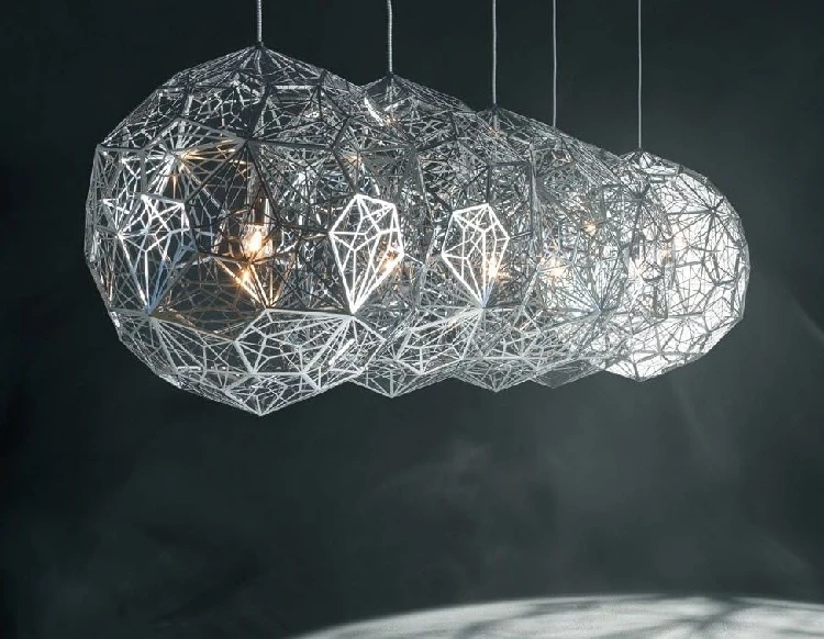Post-Modern Craft Cord Pendant Light Hollow Stainless Steel Ball Pendant Lamp E27 Fixture Cafe Bar Loft Vintage Luminarias Deco lantern pendant light