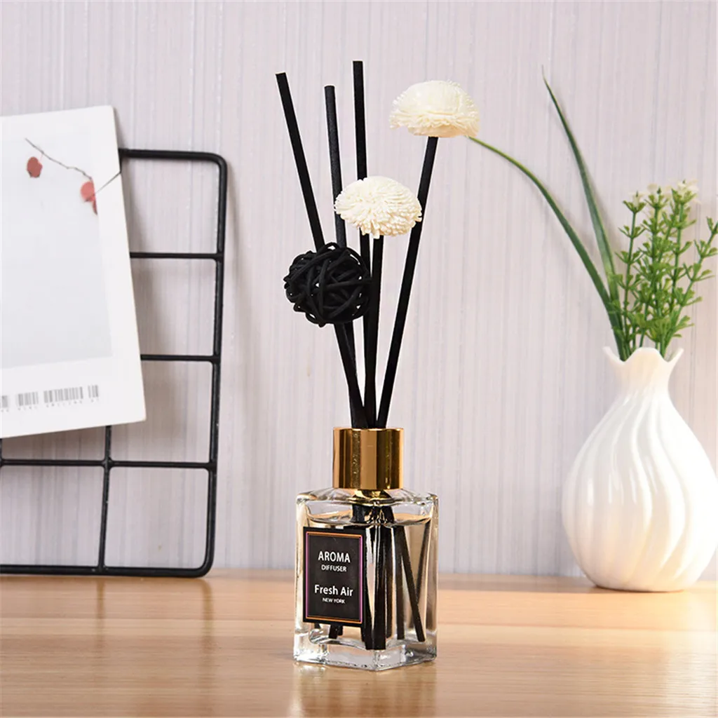 

No Fire Aromatherapy Essential Oil Set Reed Oil Diffusers with Natural Sticks, Glass Bottle and Scented Oil 50ML JUNE14